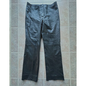 AK Anne Klein Leather Black pants Women size 10‎